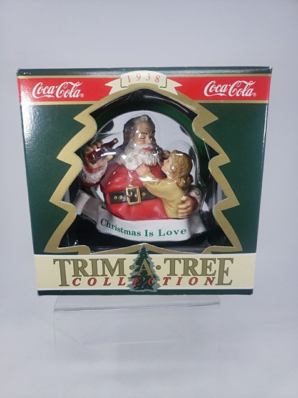 Coca-Cola Trim A Tree Collection 1938 Santa with Girl Christmas Ornament 1990